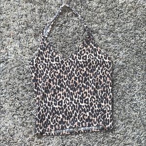 American Eagle Cheetah Halter Top